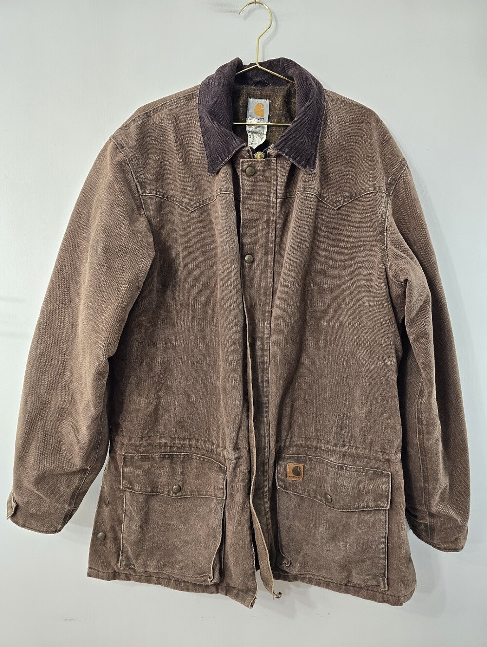 Carhartt TALL C52 CHT Blanket Lined Ranch Jacket Chore Coat Zip Vintage VTG 2003